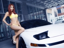 黃色比基尼車模大秀美臀[10P]